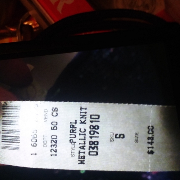 Cache Metallic Sequined Purple Top - Picture 3 of 4